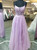 Purple Blue Appliques Spaghetti Straps Prom Dress