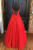 Red Tulle Sequins Spaghetti Straps Beading Prom Dress