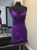 Purple Sequins Spaghetti Straps Pleats Feather Homecoming Dress