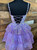 Purple Tulle Sequins Spaghetti Straps Homecoming Dress
