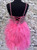 Hot Pink Tulle Straps Feather Beading Homecoming Dress