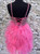Back view of a lace-up hot pink A-line dress for a school dance