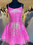 Hot Pink Sequins Spaghetti Straps Homecoming Dress