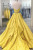 Yellow Satin Sweetheart Prom Dress with Beading