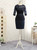 Brilliant Navy Blue 2017 Mother Of The Bride Dresses Sheath 3/4 Sleeves