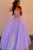 Purple Tulle Spaghetti Straps Appliques Prom Dress