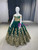 Green Tulle Gold Sequins Flower Girl Dress