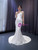 White Mermaid Long Sleeve Sequins Beading Pearls Wedding Dress