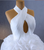 White Tulle Halter Pleats Wedding Dress