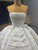 White Ball Gown Tiers Sequins Prom Dress