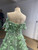 Green Tulle Sequins 3D Flower Prom Dress