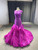 Fuchsia Mermaid Tulle Beading Prom Dress