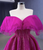 Fuchsia Tulle Beading Off the Shoulder Prom Dress