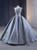 Gray One Shoulder Appliques Beading Prom Dress