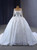 Princess White Tulle Sequins Beading Pearls Wedding Dress