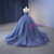 Blue Tulle Sweetheart Prom Dress With Detachable Tulle