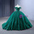 Green Tulle Sequins Off the Shoulder Appliques Prom Dress