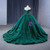 Green Tulle Sequins Off the Shoulder Appliques Prom Dress