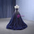 Navy Blue Tulle Sweetheart Beading Prom Dress