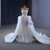 White Mermaid Sequins Pearls Wedding Dress