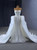 White Mermaid Sequins Pearls Wedding Dress