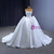 Simple White Satin Strapless Lace Wedding Dress