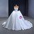 Simple White Satin Strapless Lace Wedding Dress