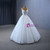 White Tulle V-neck Beading Wedding Dress