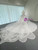 White Tulle V-neck Long Sleeve Wedding Dress With Long Train