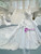 White Tulle Lace Long Sleeve Beading Wedding Dress With Long Train