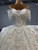 White Beading Tulle Off the Shoulder Wedding Dress