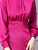 Fuchsia Satin Long Sleeve Mother Dress