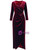 Burgundy Velvet Long Sleeve Pleats Beading Mother Of the Brides Dress