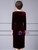 Burgundy Velvet Long Sleeve Crystal Mother Of the Brides Dress