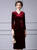 Burgundy Velvet V-neck Long Sleeve Mother Of The Bride Dress