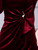 Burgundy Velvet V-neck Long Sleeve Mother Of The Bride Dress