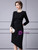 Black Long Sleeve Beading Mother Of The Bride Dress