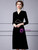 Black Velvet Long Sleeve Mother Of The Bride Dress