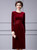 Burgundy Velvet Long Sleeve Mother Of The Bride Dress