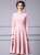 Pink Long Sleeve Beading Mother Of The Bride Dress