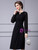 Black Long Sleeve V-neck Mother Of The Bride Dress