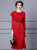 Red Sheath Long Sleeve Beading Mother Of The Bride Dress