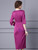 Fuchsia Square Short Sleeve Beading Mother Of The Bride Dress