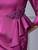 Fuchsia Square Short Sleeve Beading Mother Of The Bride Dress