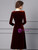 Coffee Velvet Long Sleeve Beading Mother Of The Bride Dress