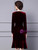 Sheath Burgundy Velvet Long Sleeve Mother Of The Bride Dress