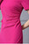 Simple Fuchsia Short Sleeve Pleats Mother Of The Bride Dress