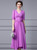 Purple Chiffon V-neck Short Sleeve Pleats Mother Of the Brides Dress
