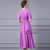 Purple Chiffon V-neck Short Sleeve Pleats Mother Of the Brides Dress