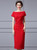 Red Sheath Off the Shoulder Pleats Mother Of the Brides Dress